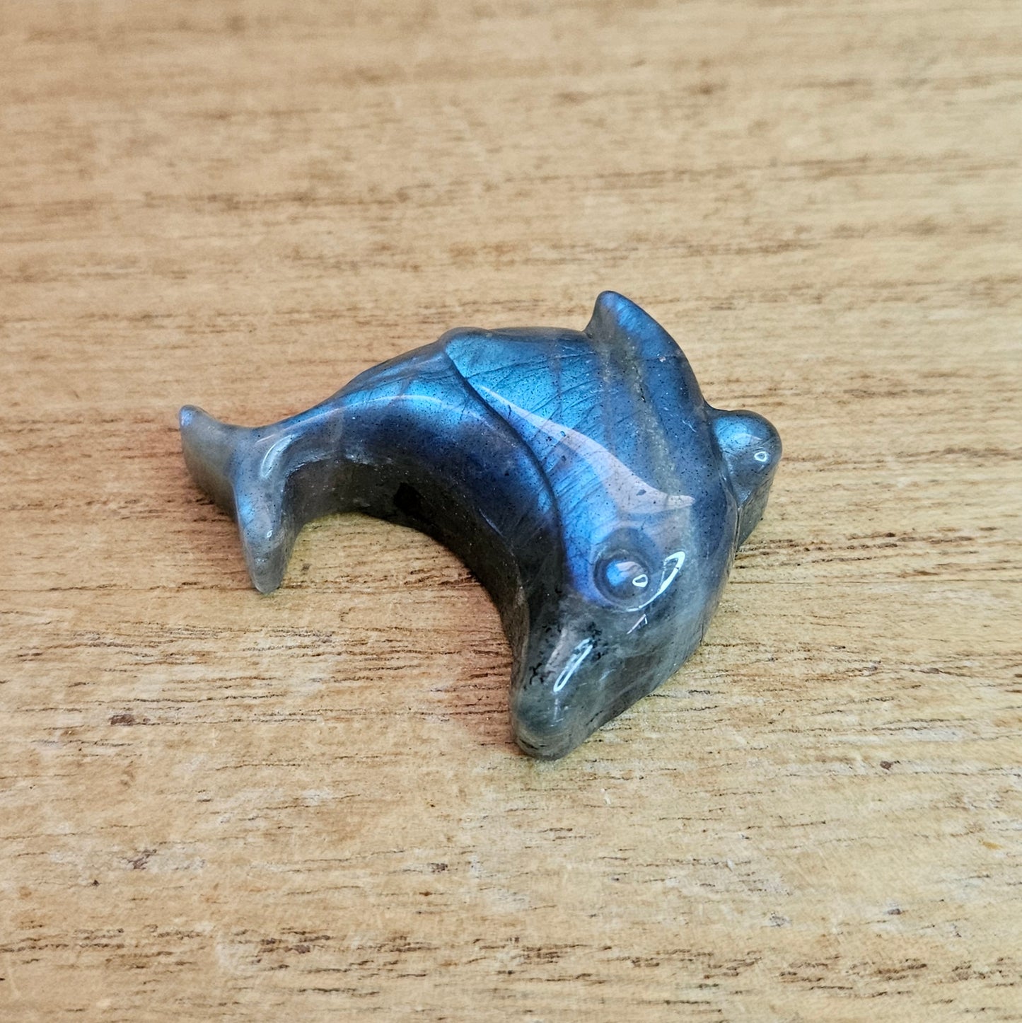 Labradorite Dolphin Flat Carving.