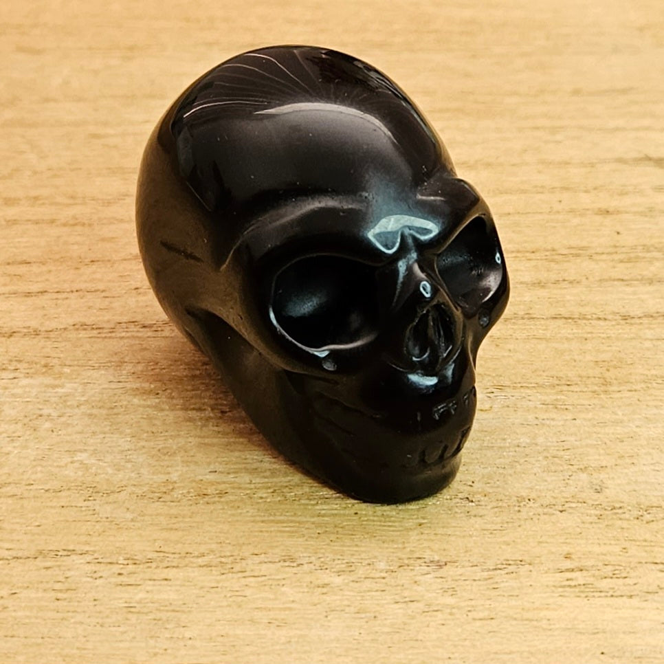 Obsidian Skull Carving.