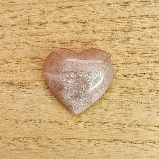 Peach Moonstone Heart Carving.