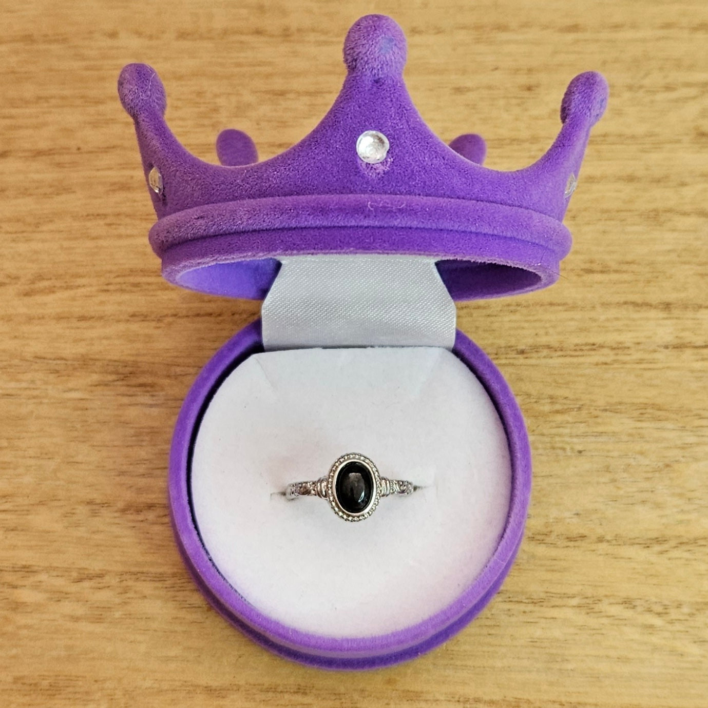 Obsidian Oval Adjustable Ring.