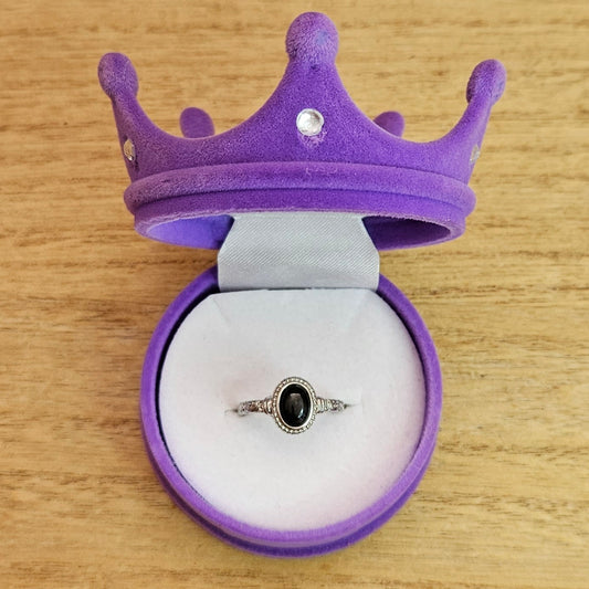 Obsidian Oval Adjustable Ring.