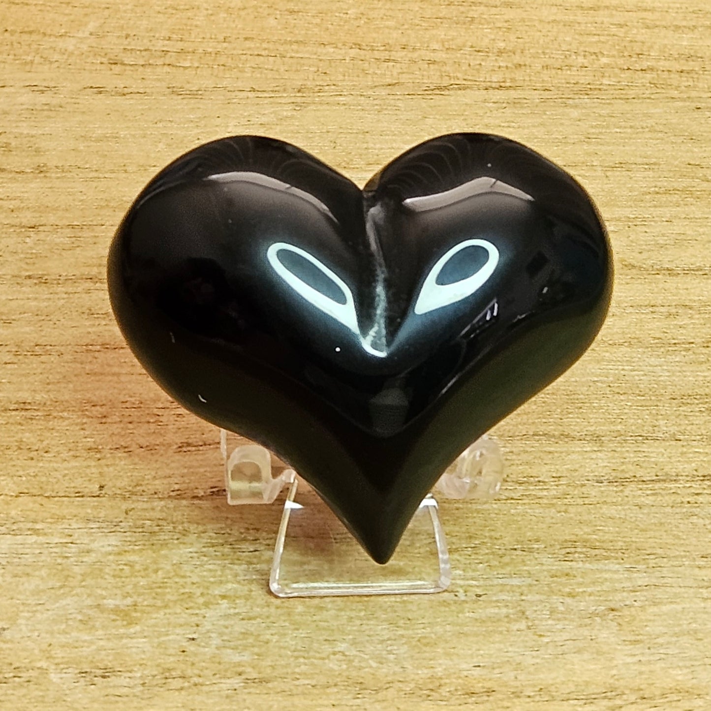 Rainbow Obsidian Heart Carving.