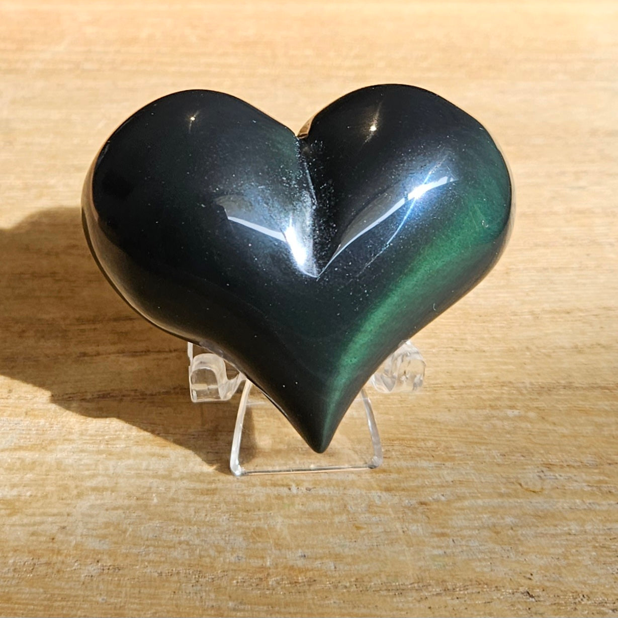 Rainbow Obsidian Heart Carving.