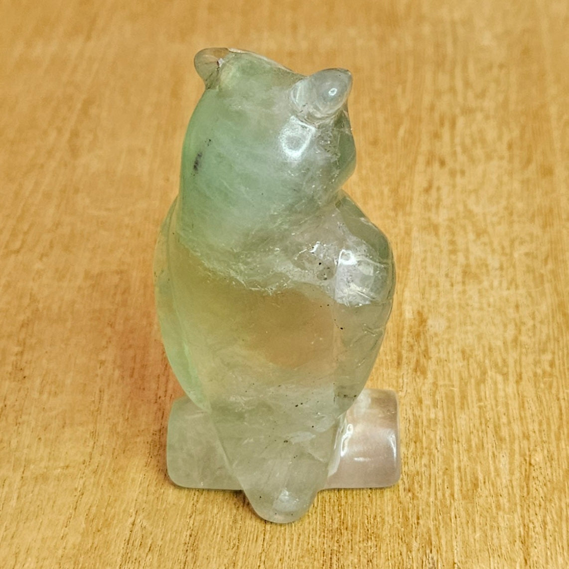 Green Fluorite Owl Carving.