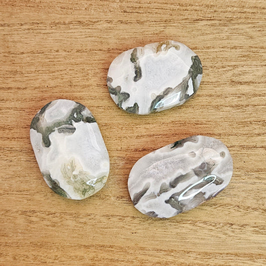 Moss Agate Palmstone. *Sold Separately*