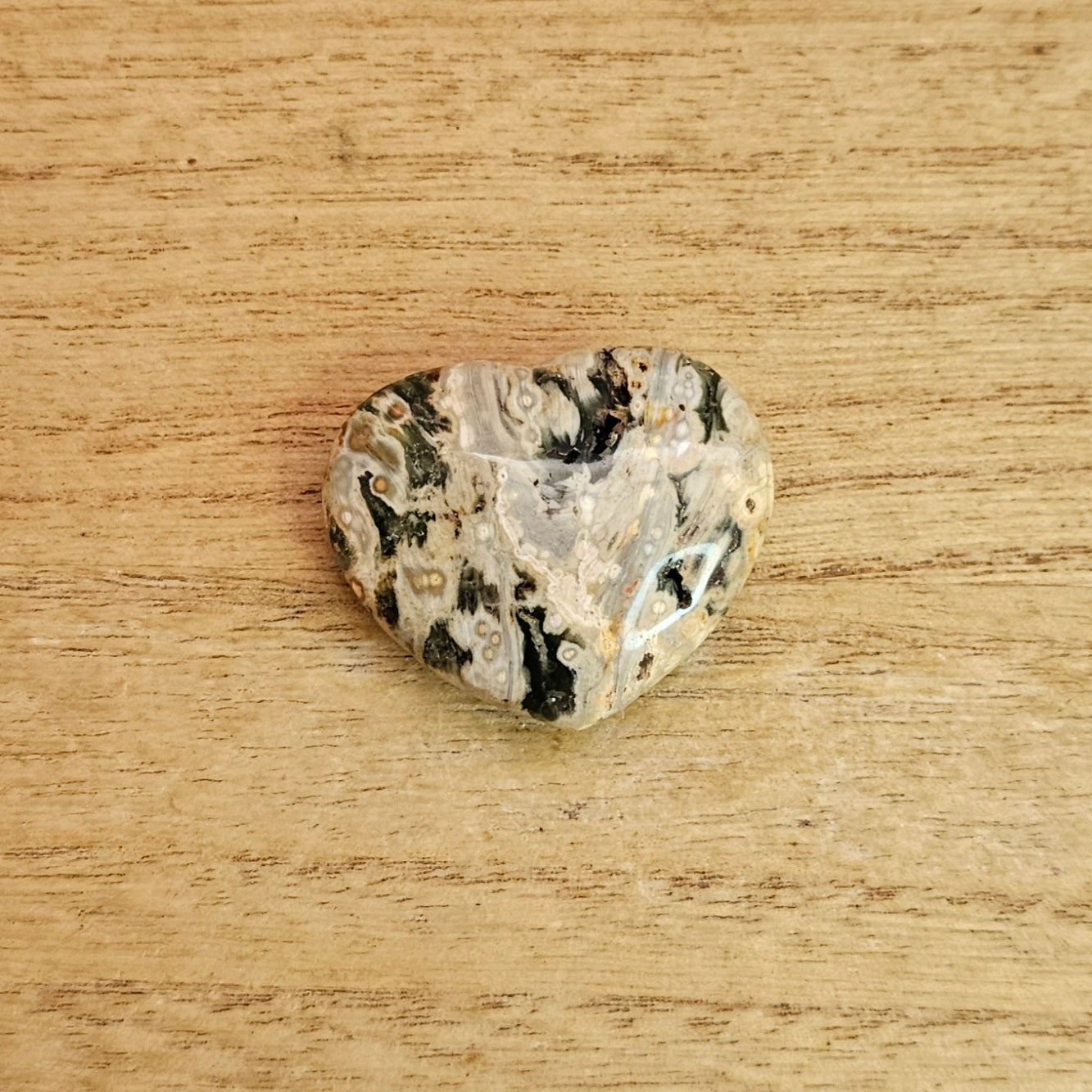 Ocean Jasper Heart Carving.