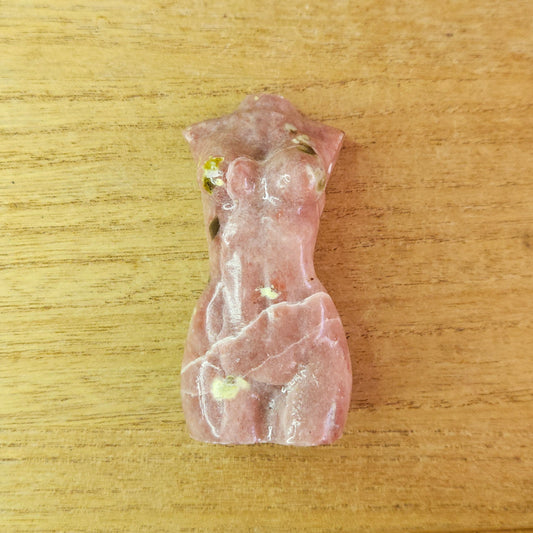 Red Guava Quartz Lady Body Carving.