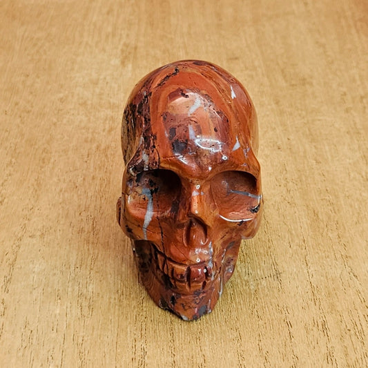 Red Jasper Skull Carving.