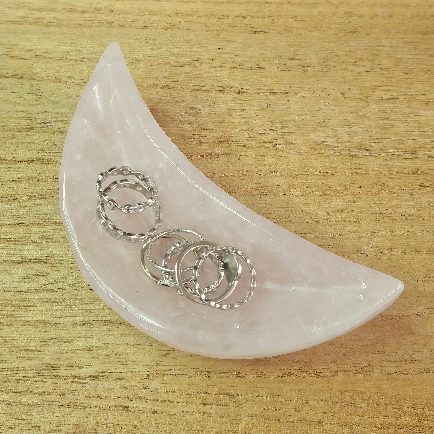 Rose Quartz Moon Trinket Bowl.