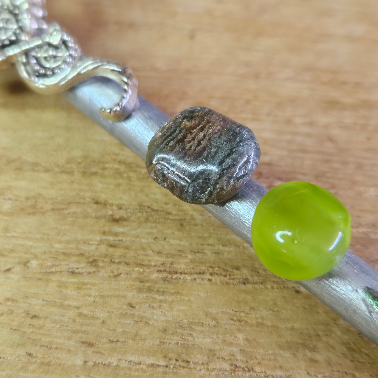 Silver Dragon Star Wand. Dragon's Blood Stone.