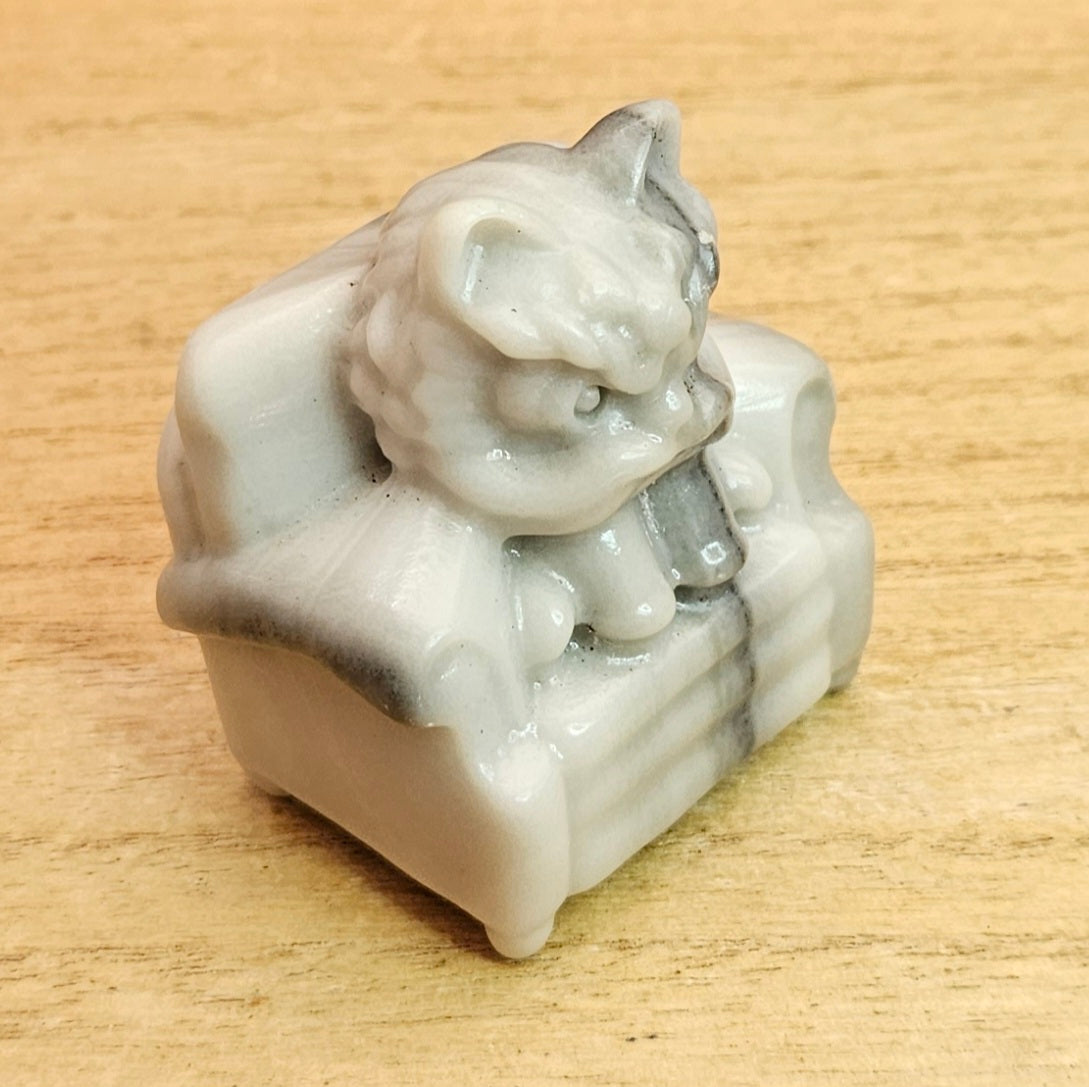 Taiji Jade Awakening Lion Dragon Carving.