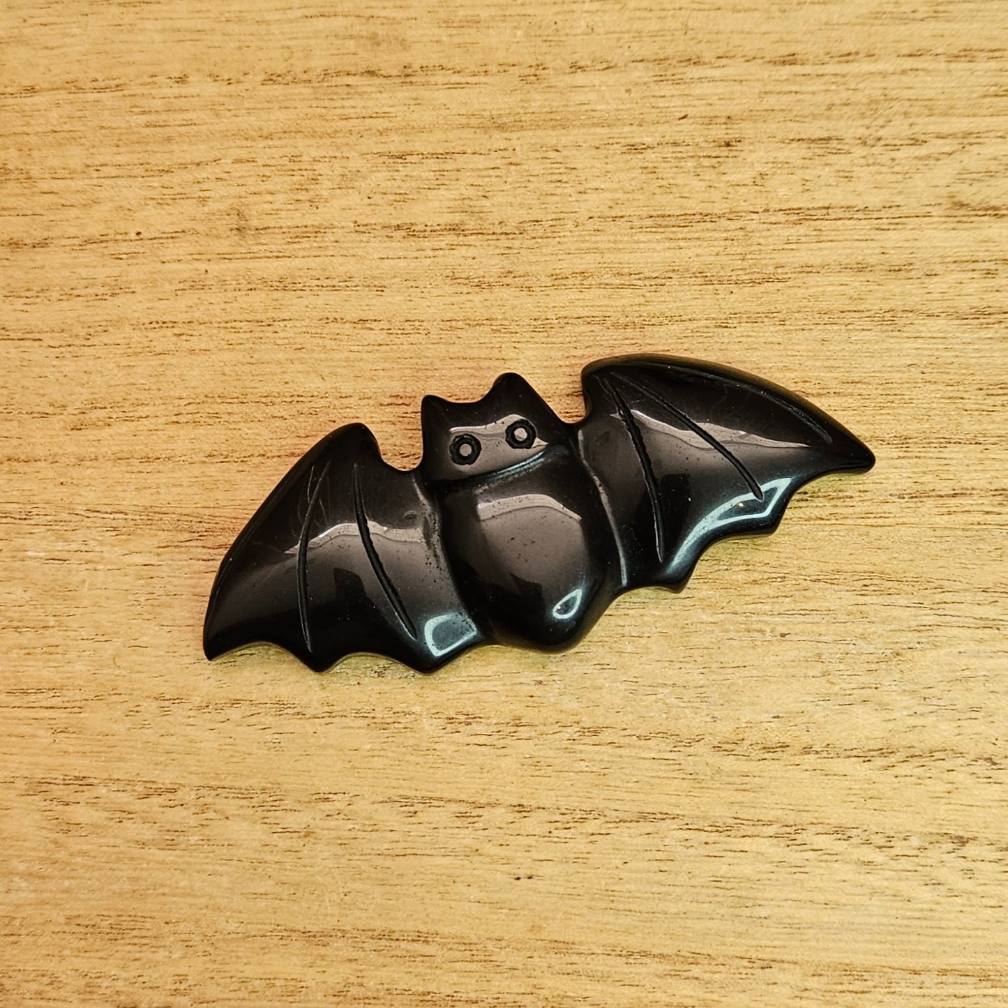 Obsidian Bat Flat Carving.