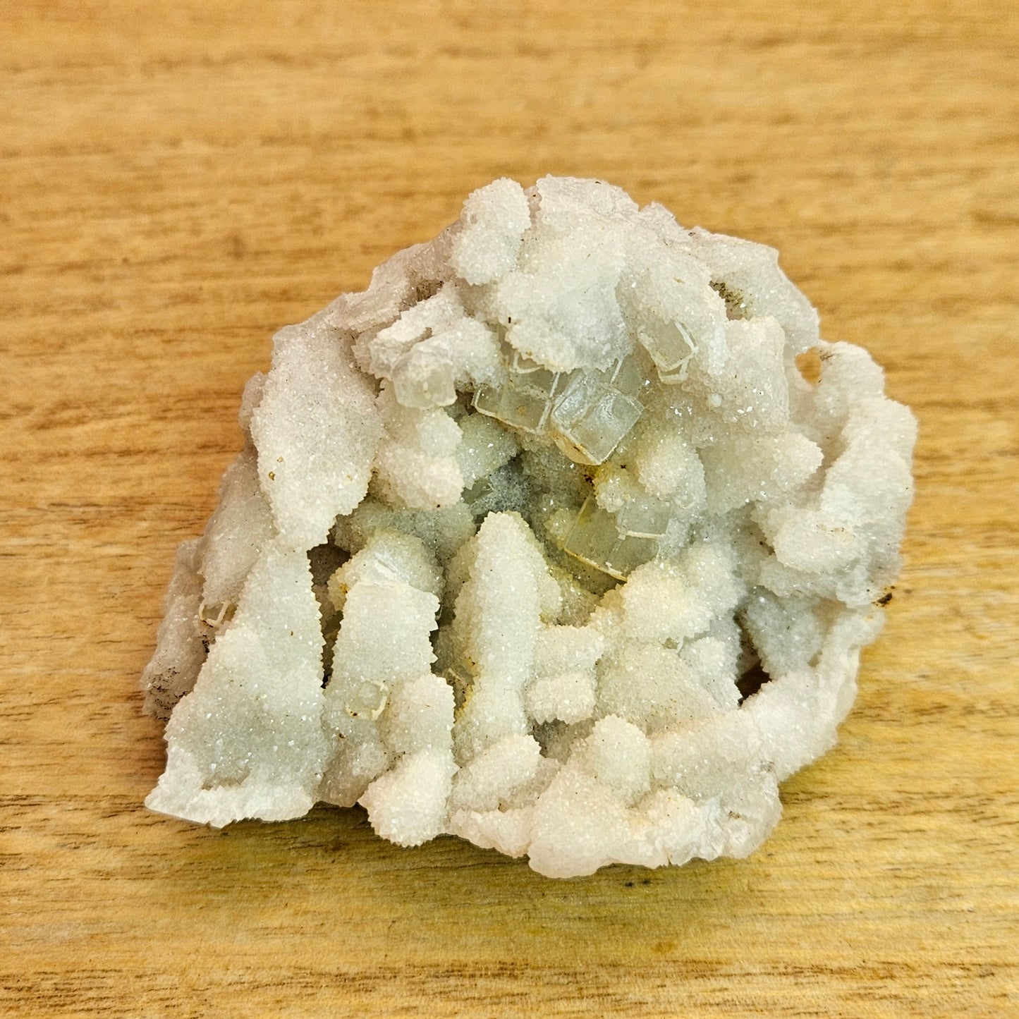 Quartz Stalactites with Cubic Fluorite.