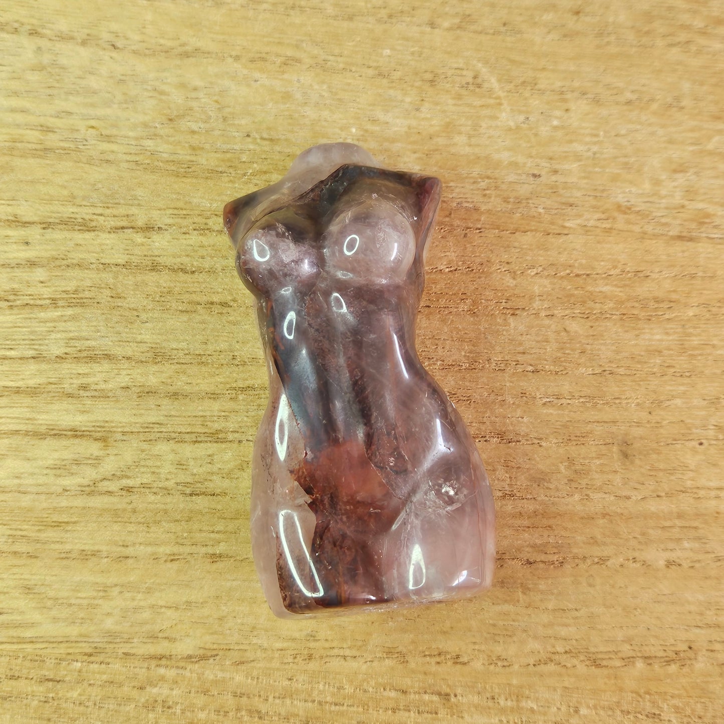 Fire Quartz Lady Body Carving.