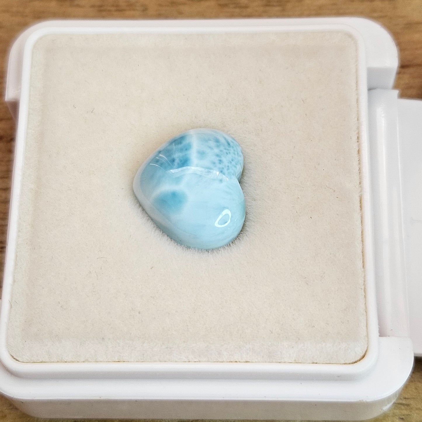 Larimar Heart in Case.