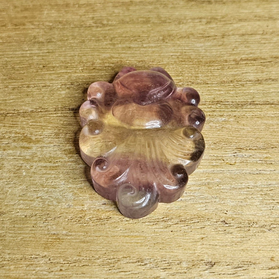 Candy Fluorite Ninetail Fox Flat Carving.