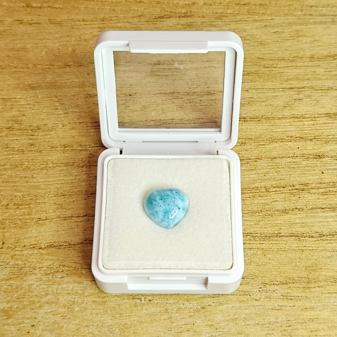 Larimar Heart in Case.