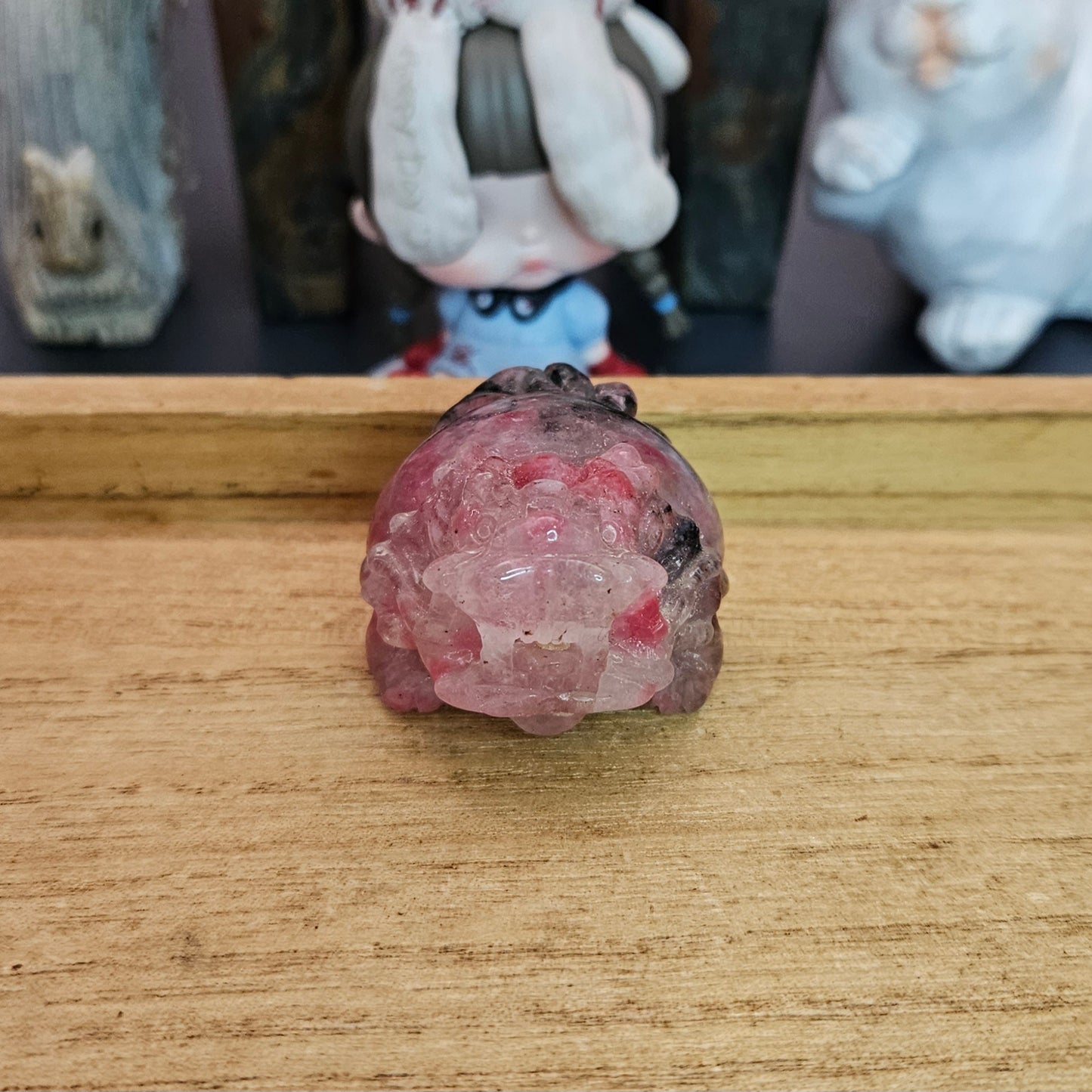 Ice Rhodanite LongGui Carving.