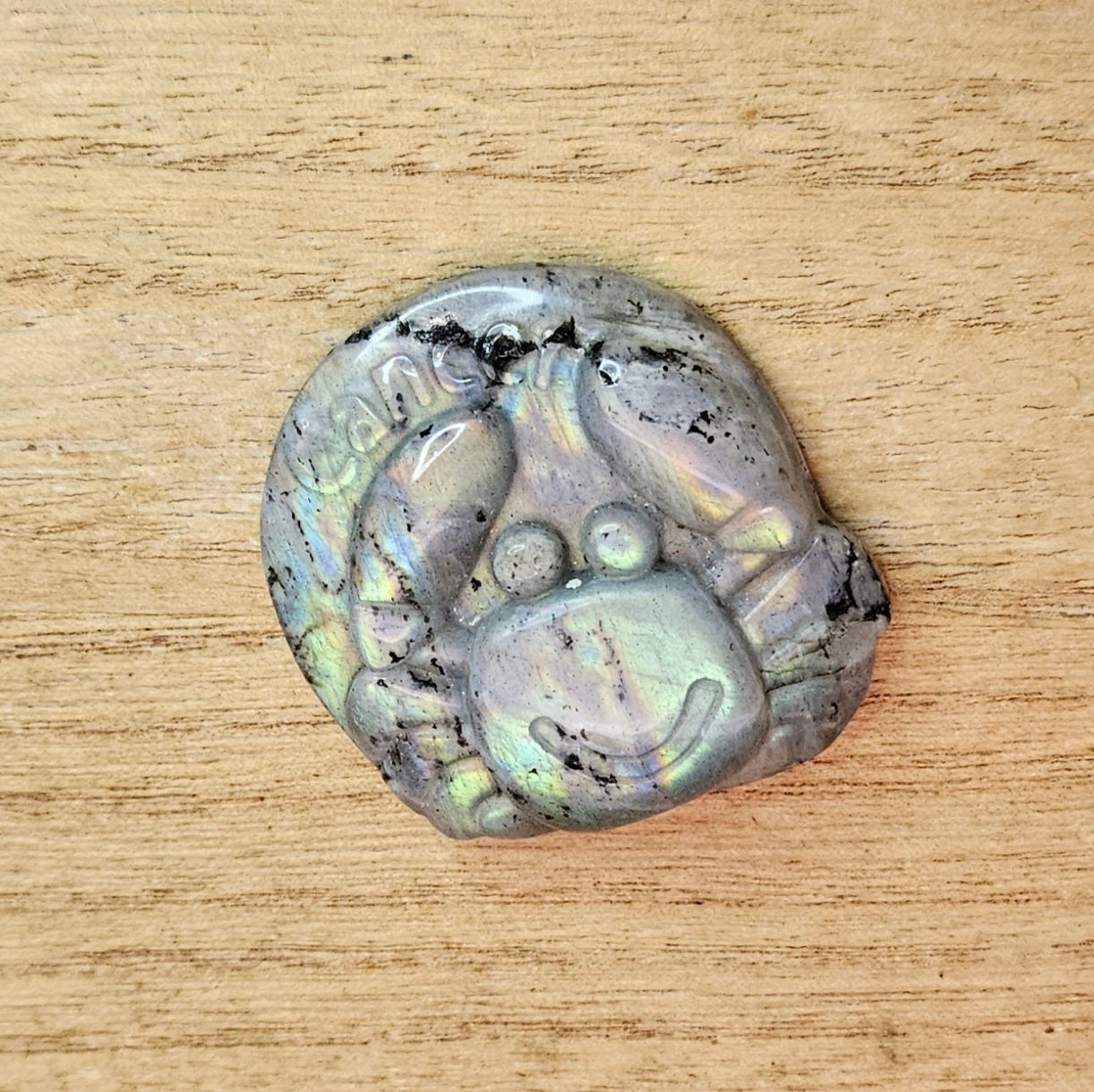 Sunset Labradorite Cancer Crab Flat Carving.
