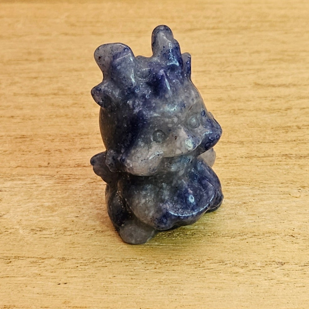 Blue Aventurine Baby Dragon Carving.