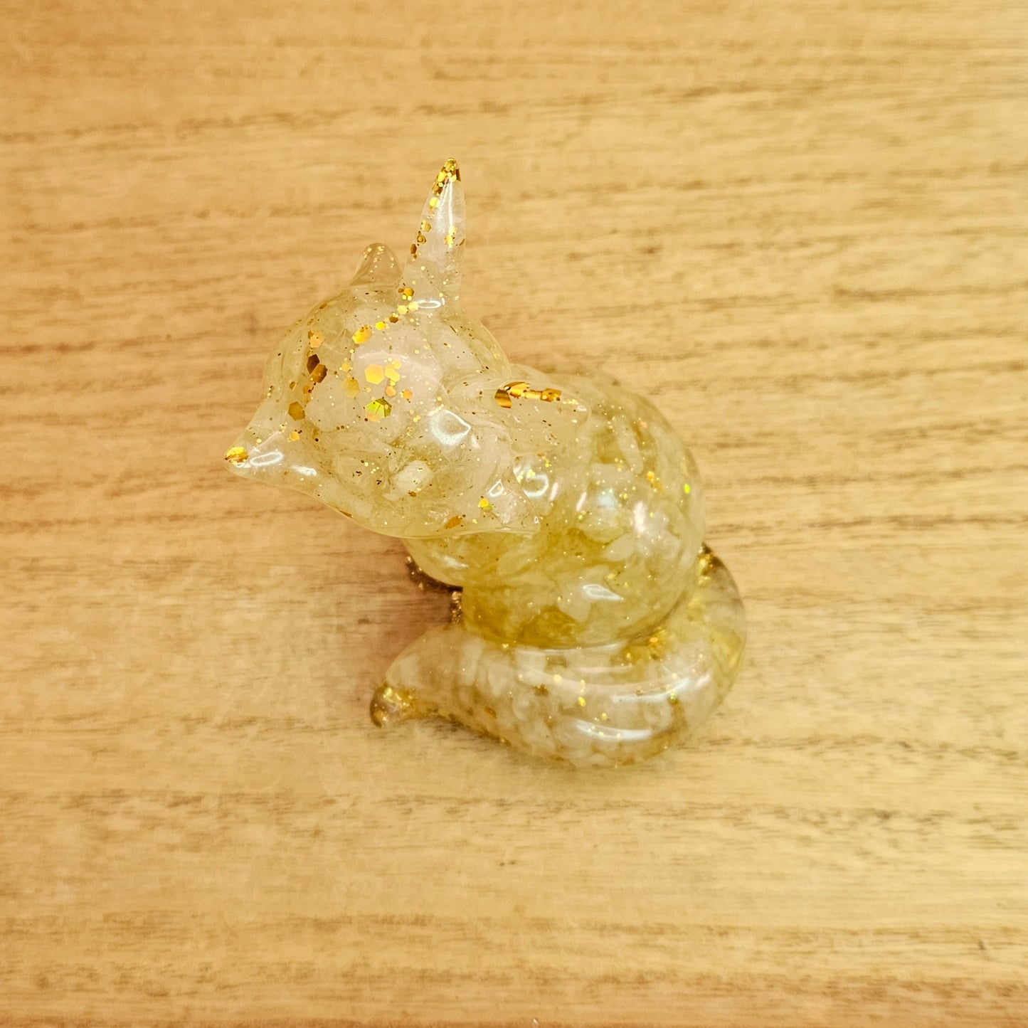 Lemon Quartz Resin Fox Ornament.