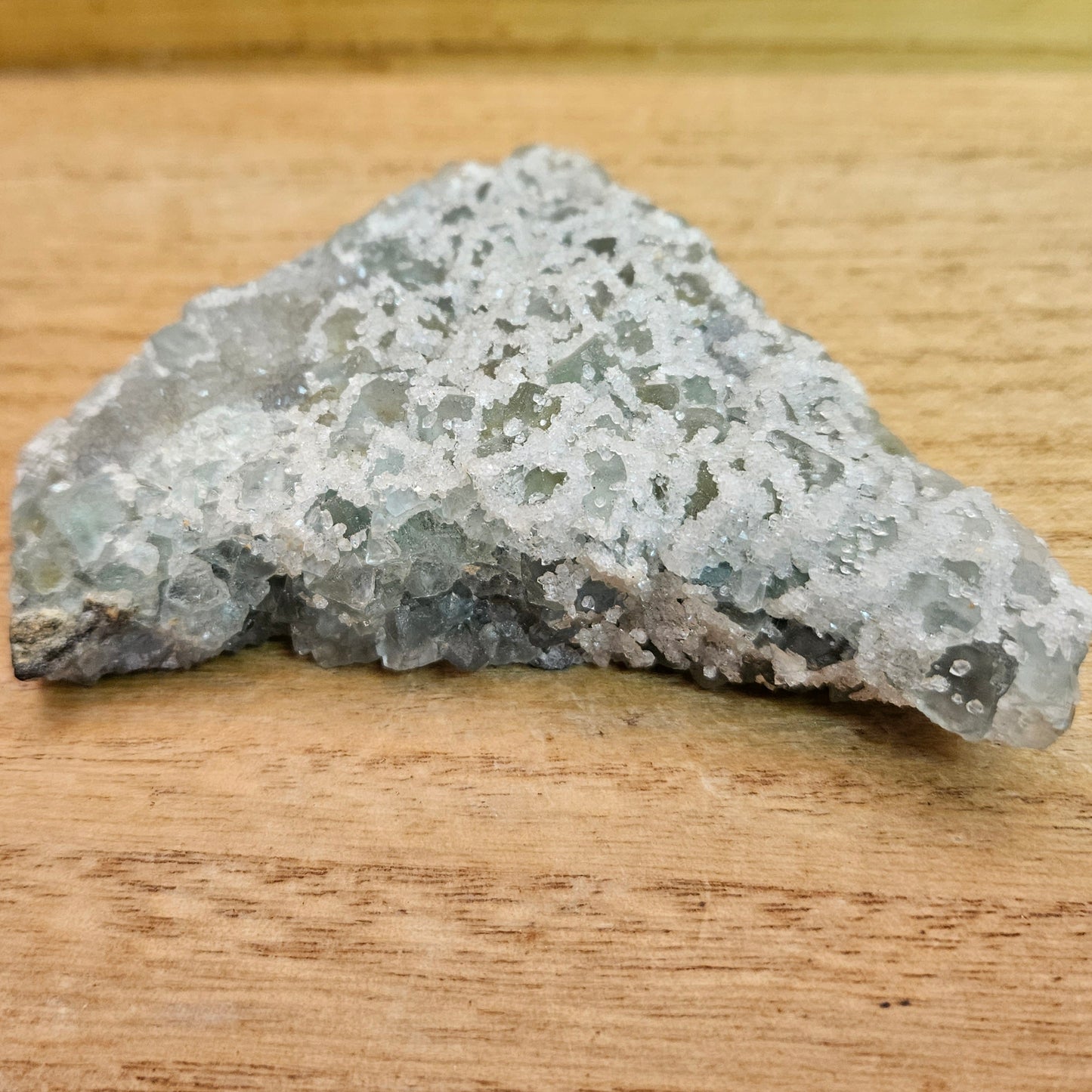 Green Cubic Sugar Fluorite Cluster Freeform.