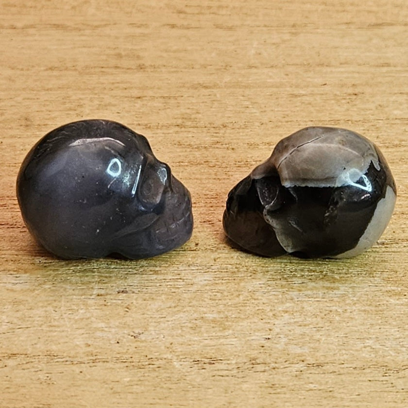 Volcano Agate Skull Carving. *Sold Separately*.