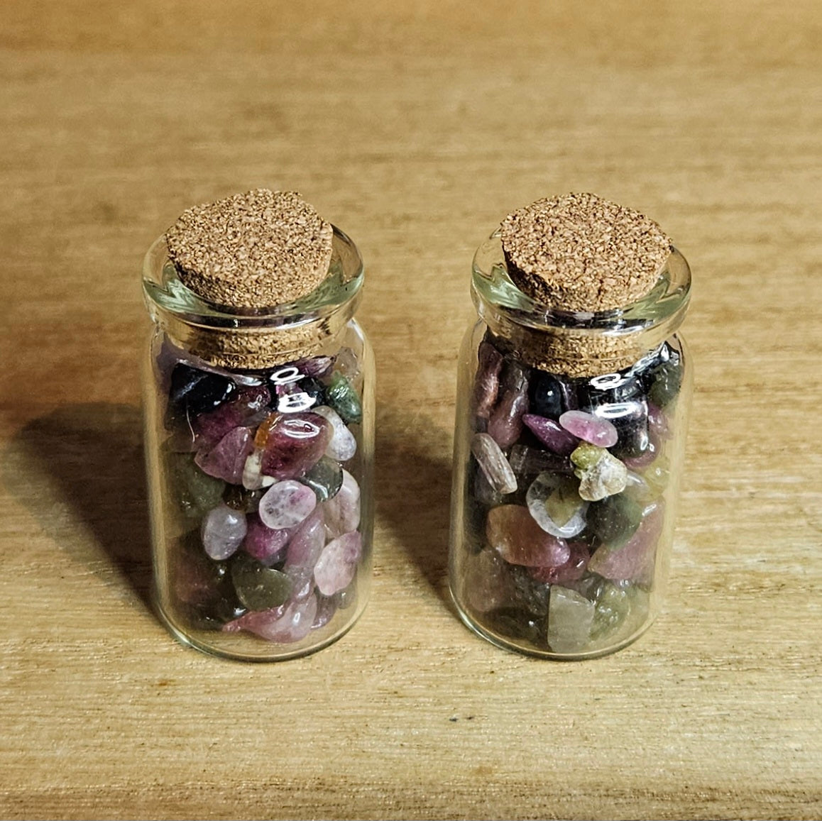 Rainbow Tourmaline Crystal Chip Jar.