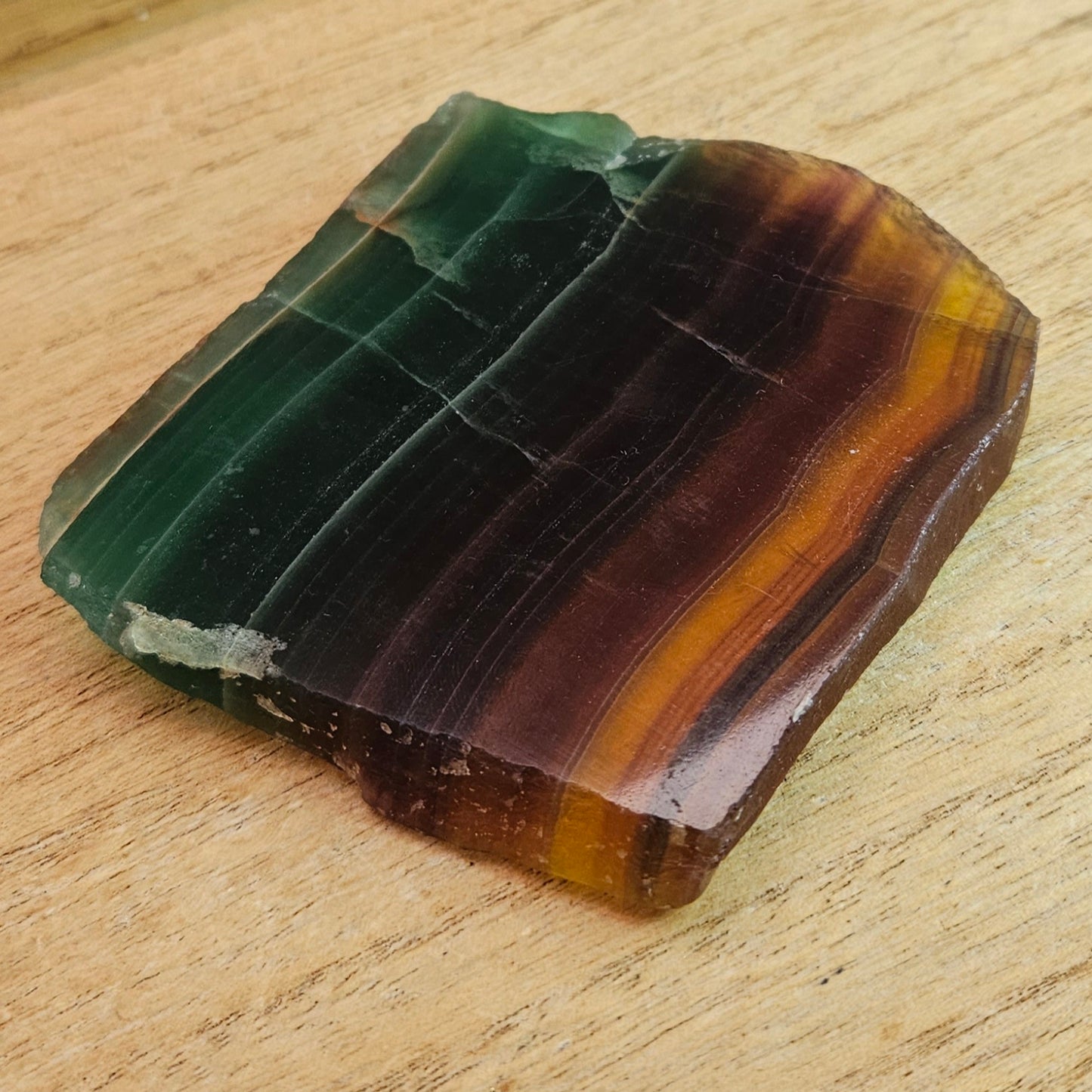 Banded Rainbow Fluorite Slab.