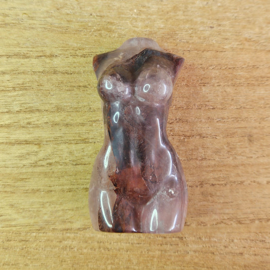 Fire Quartz Lady Body Carving.