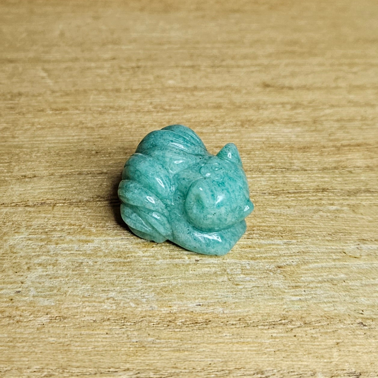 Amazonite Ninetail Fox Carving.
