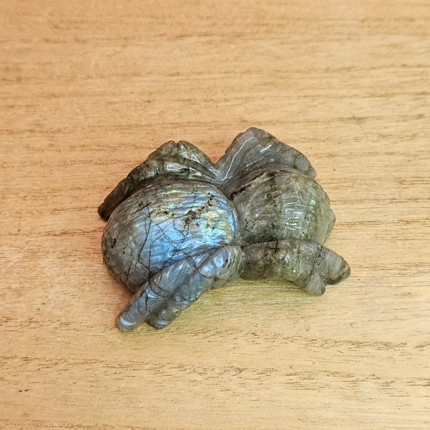 Labradorite Spider Carving.