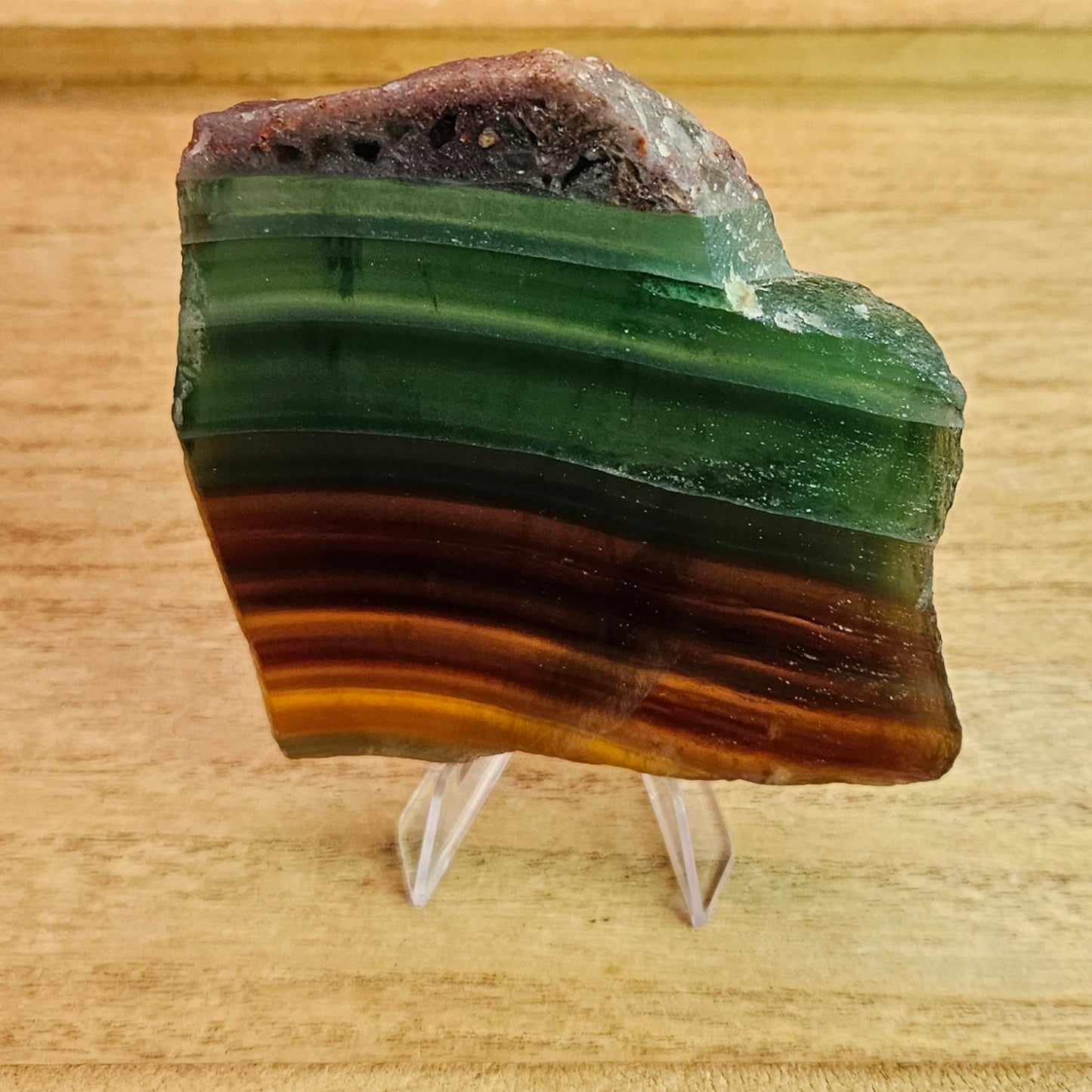 Banded Rainbow Fluorite Slab.