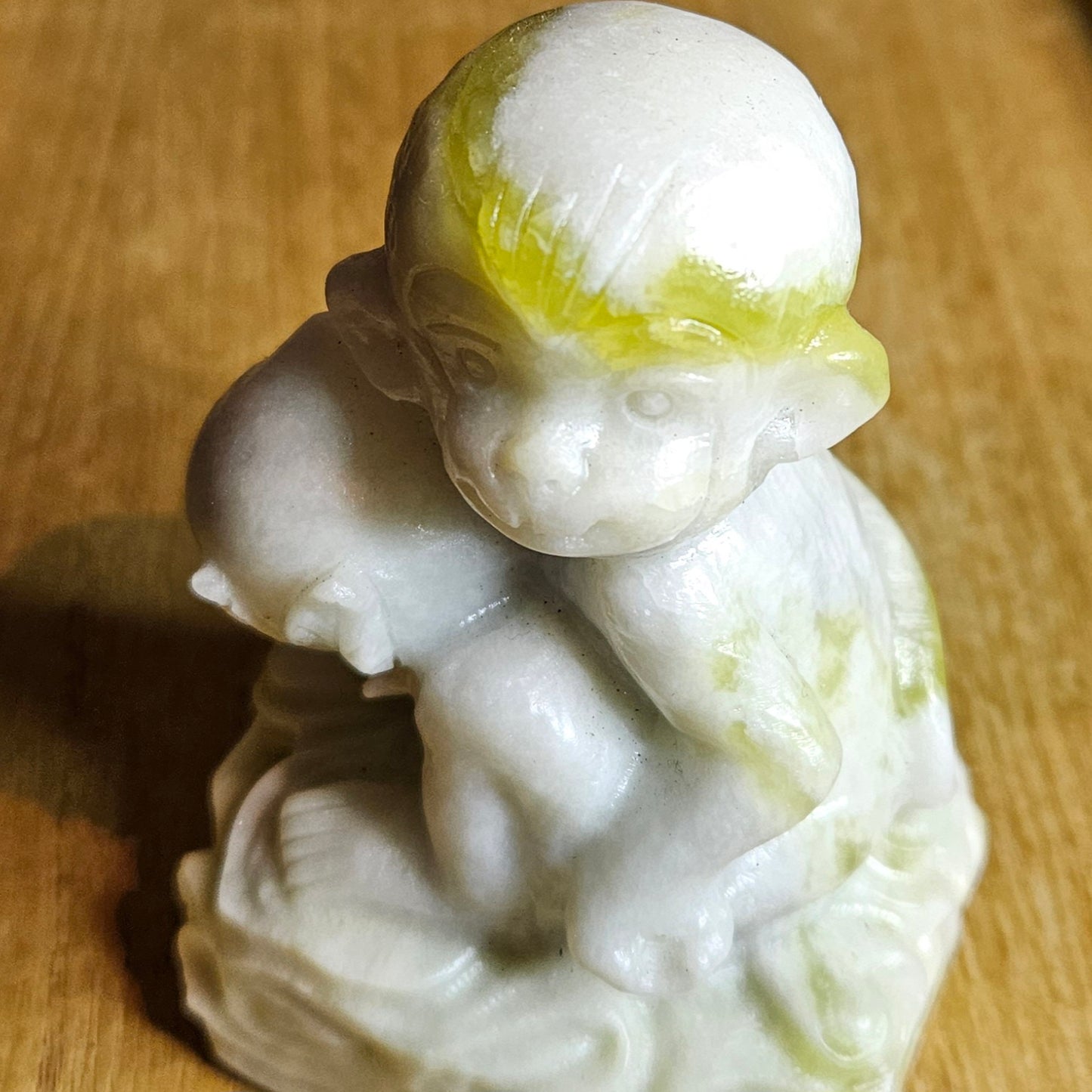 Lemon Jade Monkey Carving.