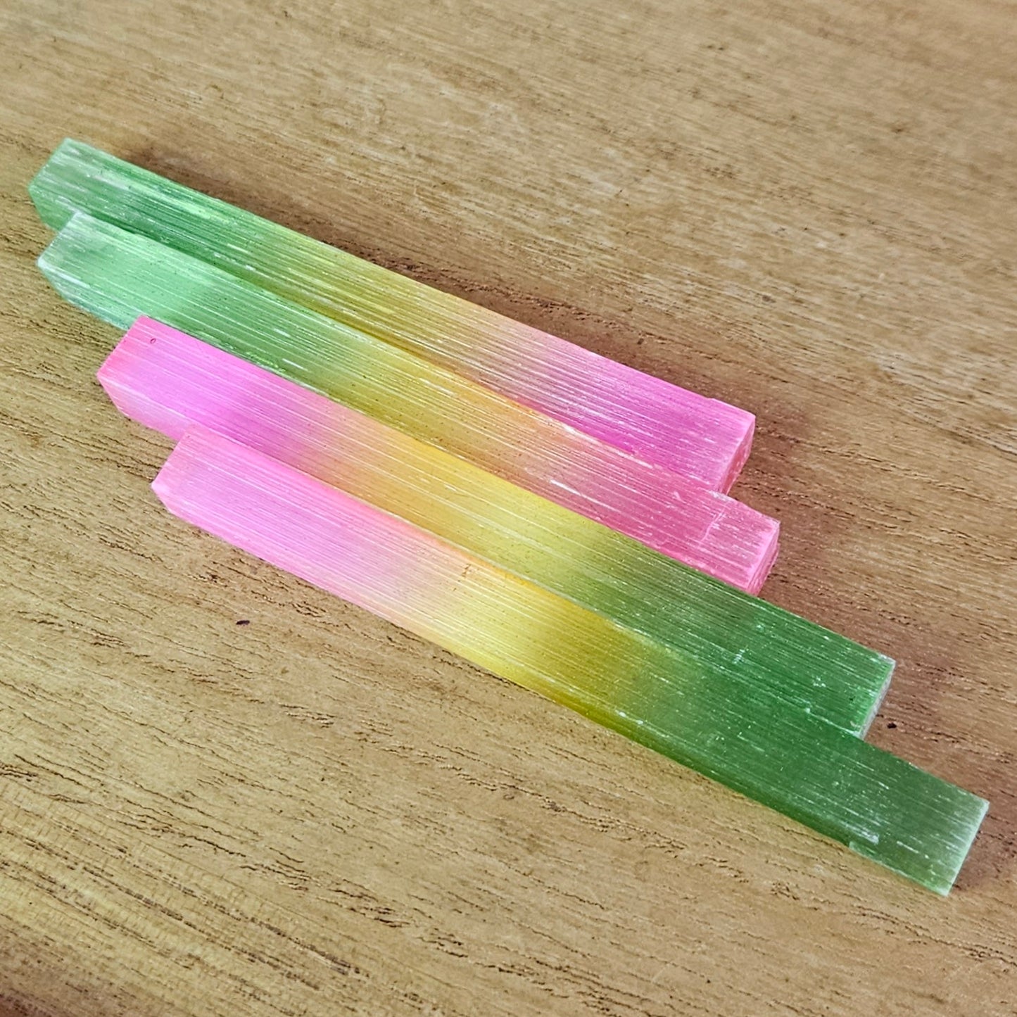 Rainbow Dyed Selenite Stick.