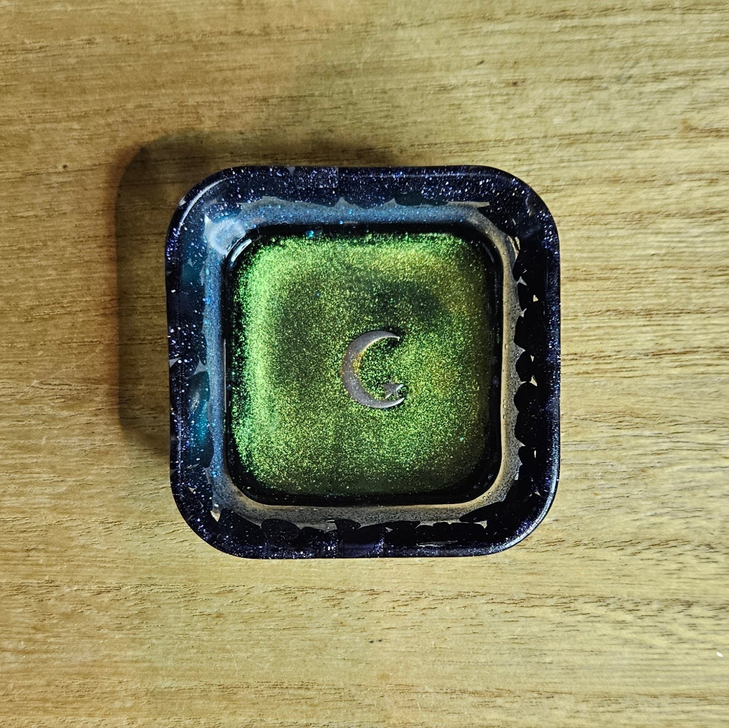 Blue Sandstone Crescent Moon and Star Trinket Dish.