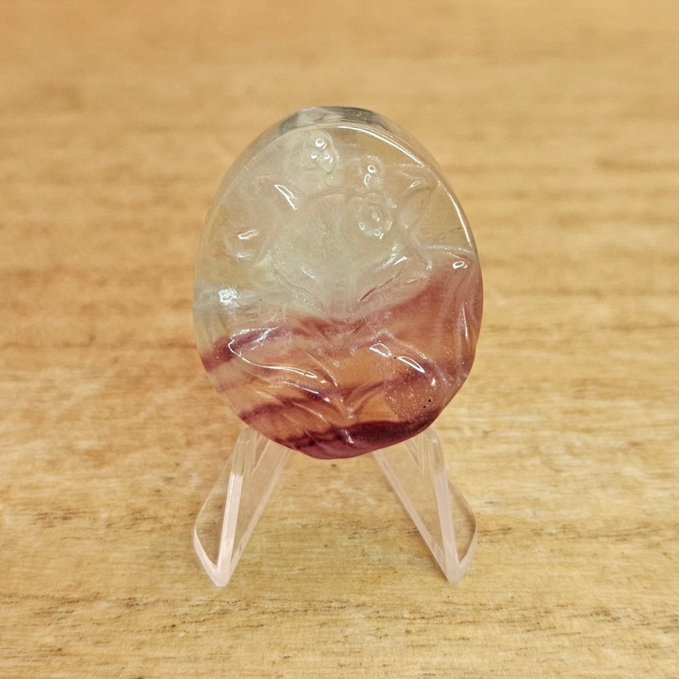 Fluorite Ninetail Fox Flat Carving.