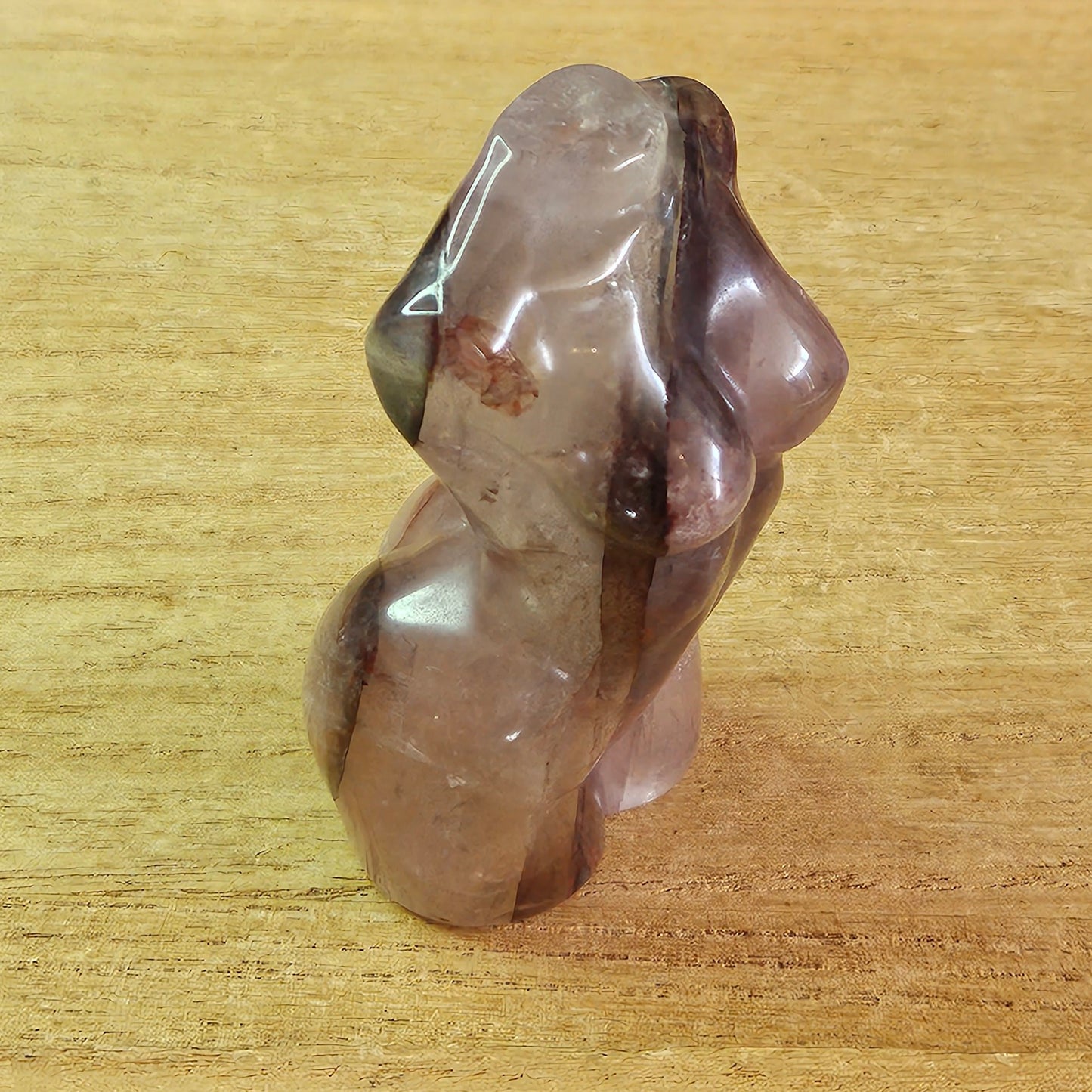 Fire Quartz Lady Body Carving.