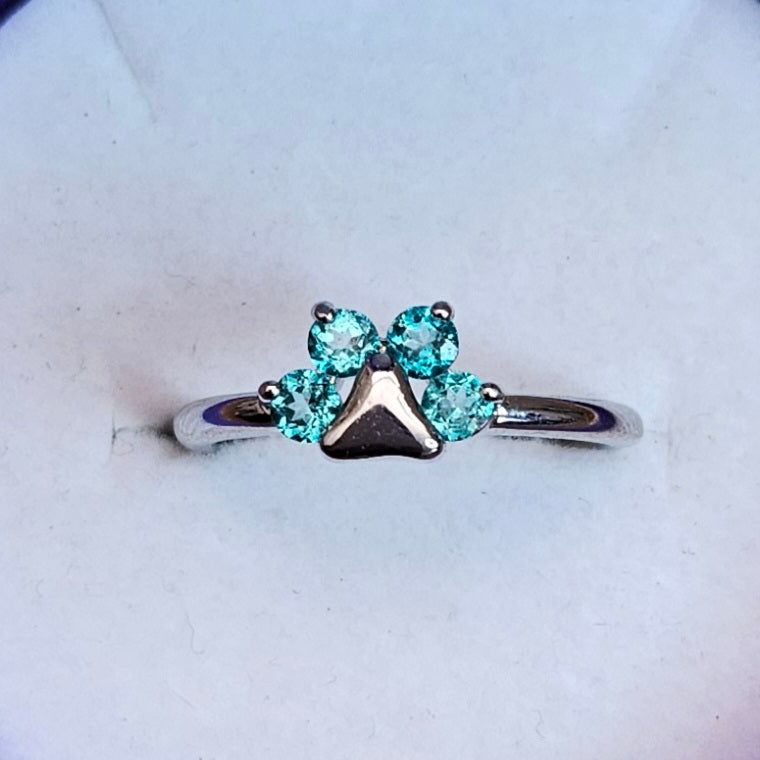 Cubic Zircon Paw Adjustable Ring.