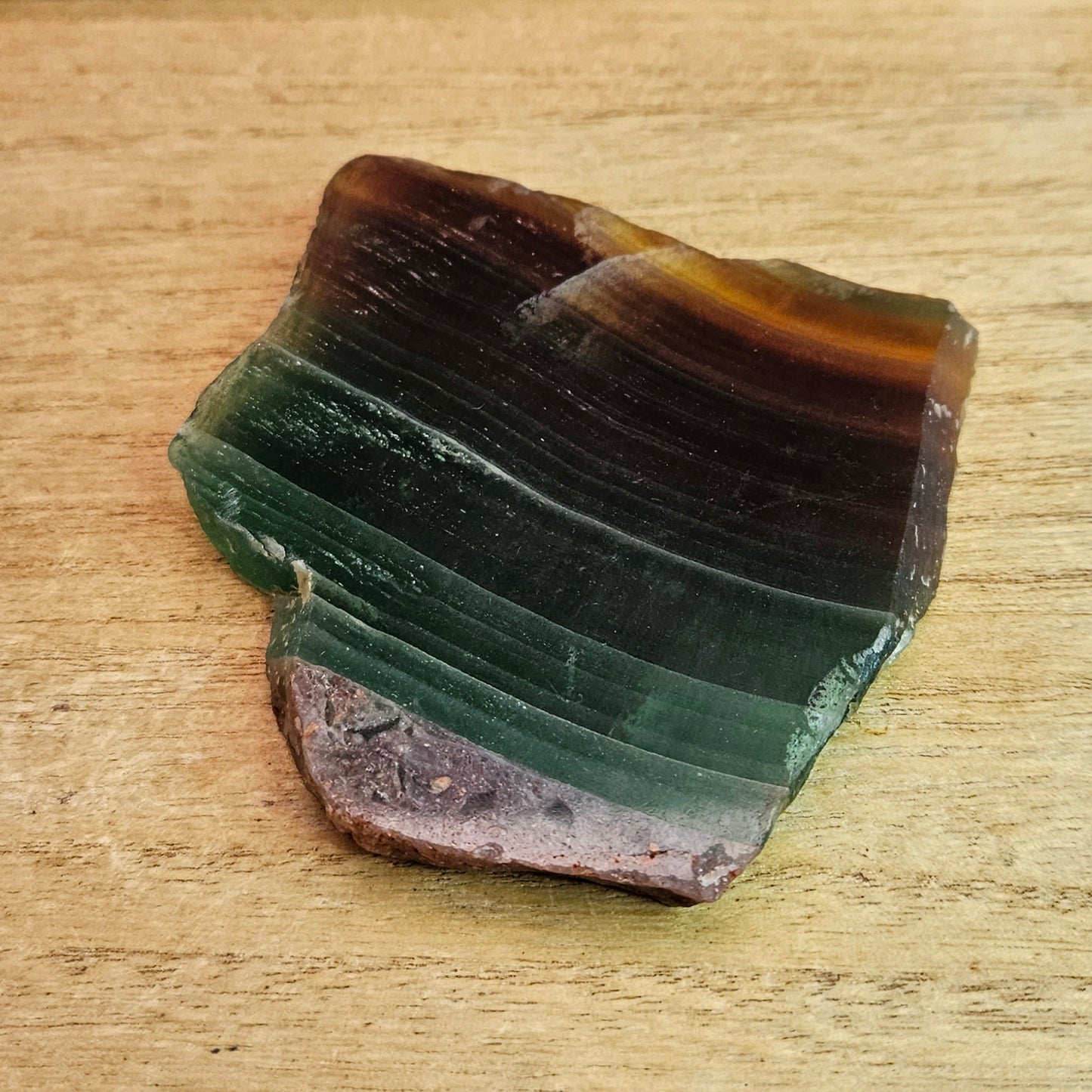 Banded Rainbow Fluorite Slab.
