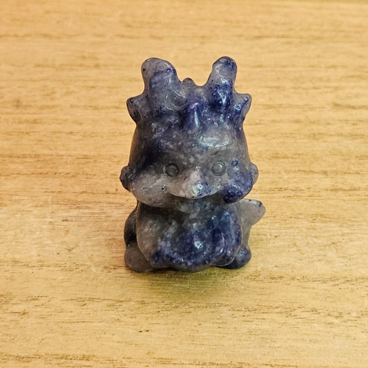 Blue Aventurine Baby Dragon Carving.