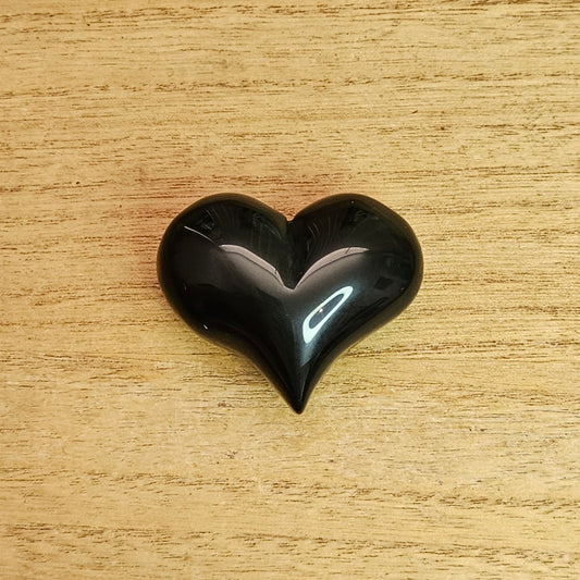 Rainbow Obsidian Heart Carving.