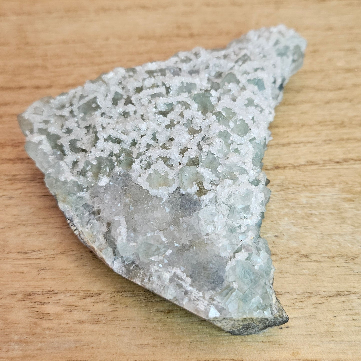 Green Cubic Sugar Fluorite Cluster Freeform.