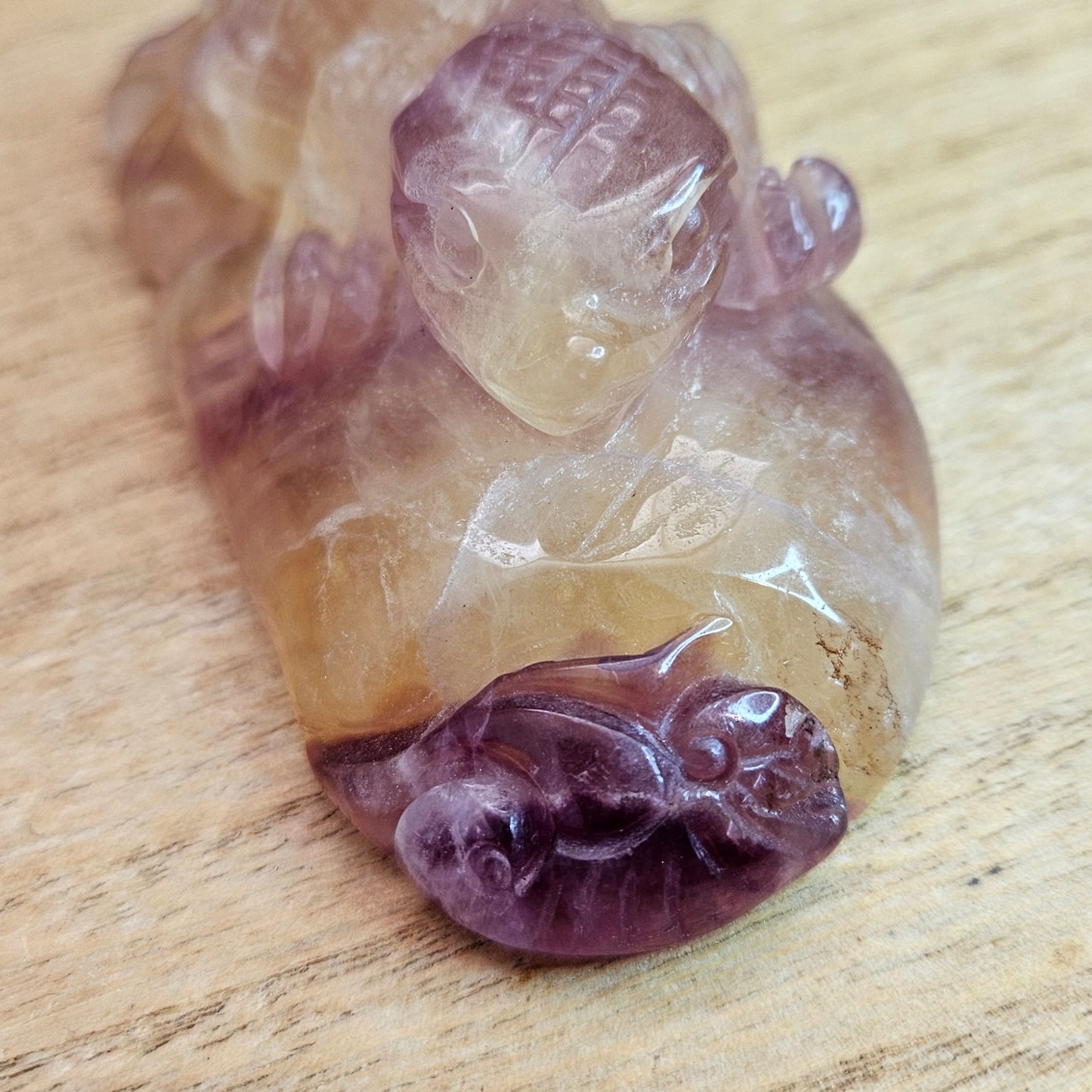 Candy Fluorite Lizard Carving.