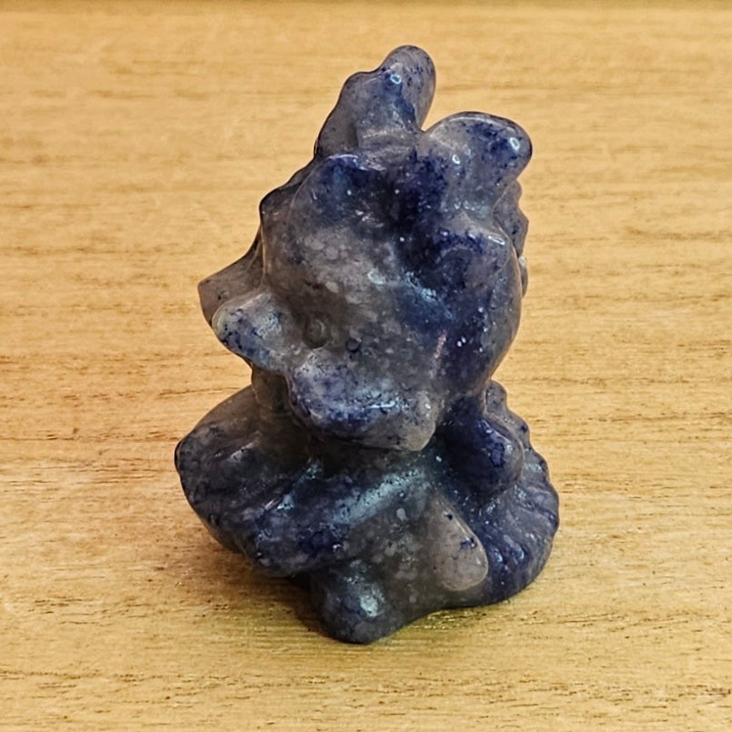 Blue Aventurine Baby Dragon Carving.