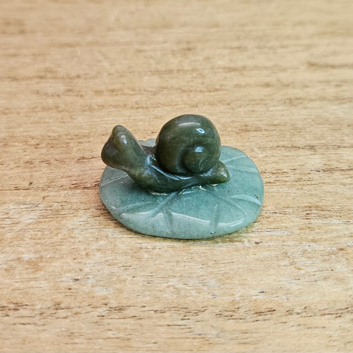 Snail on a Leaf Carving. *Comes in Assorted Materials* *Sold Separately*