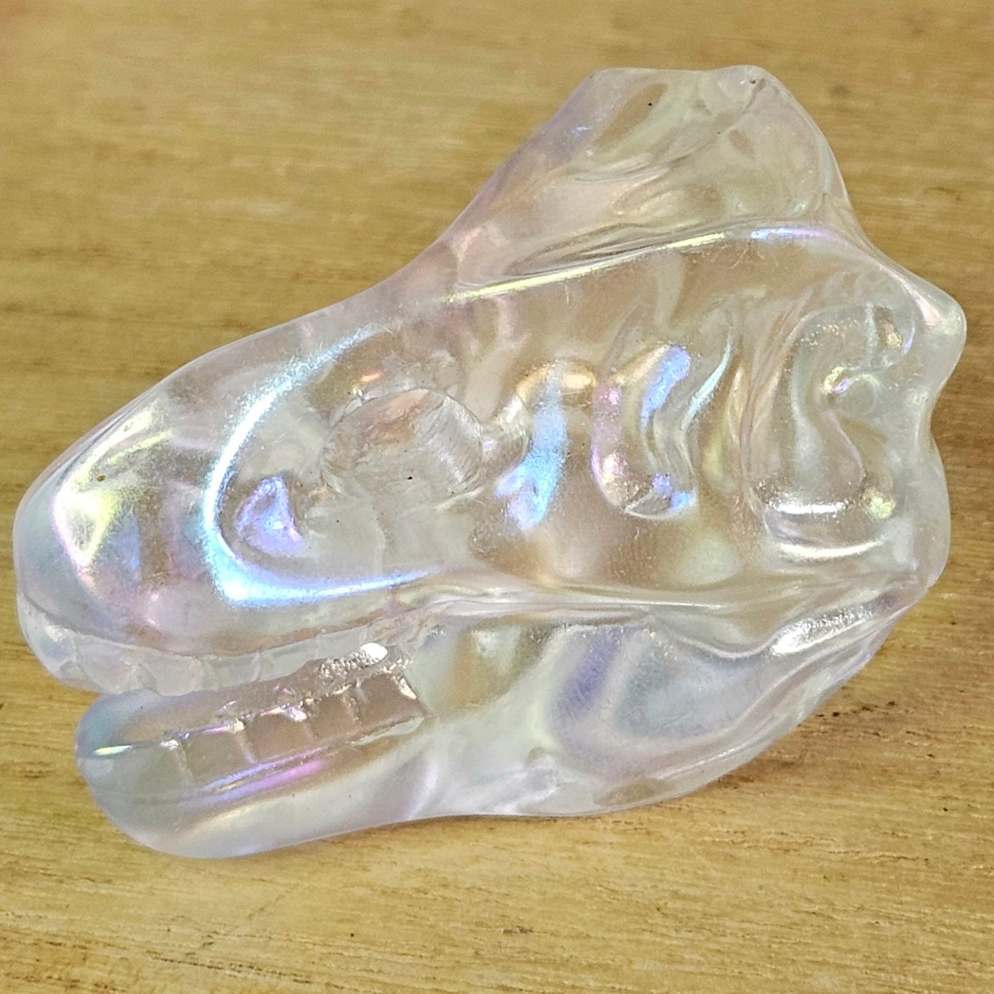 Aura Glass T-Rex Skull Carving.