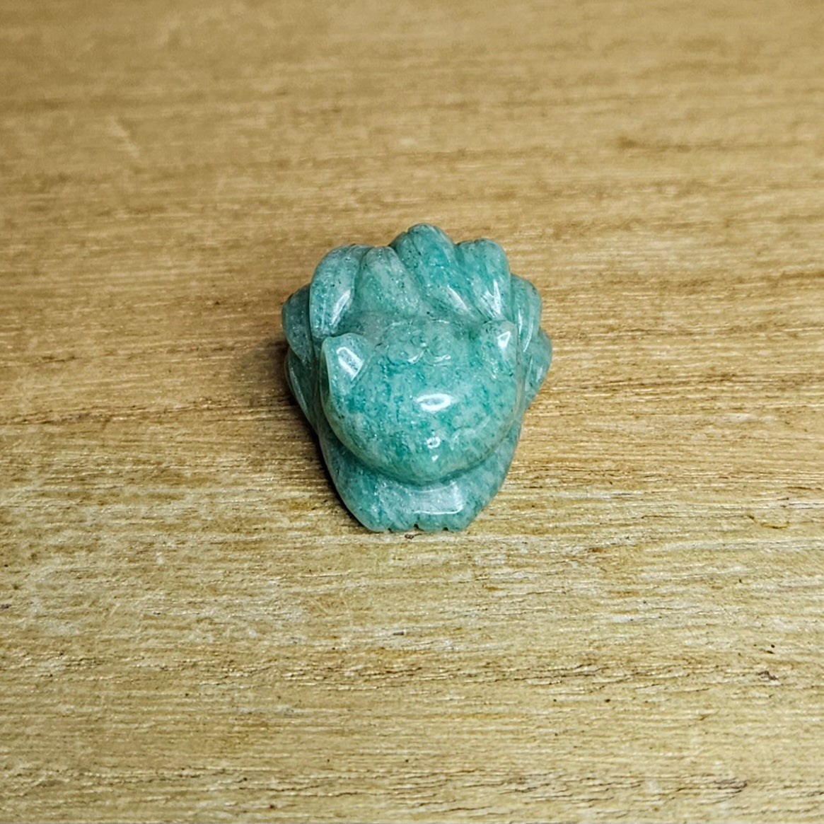 Amazonite Ninetail Fox Carving.