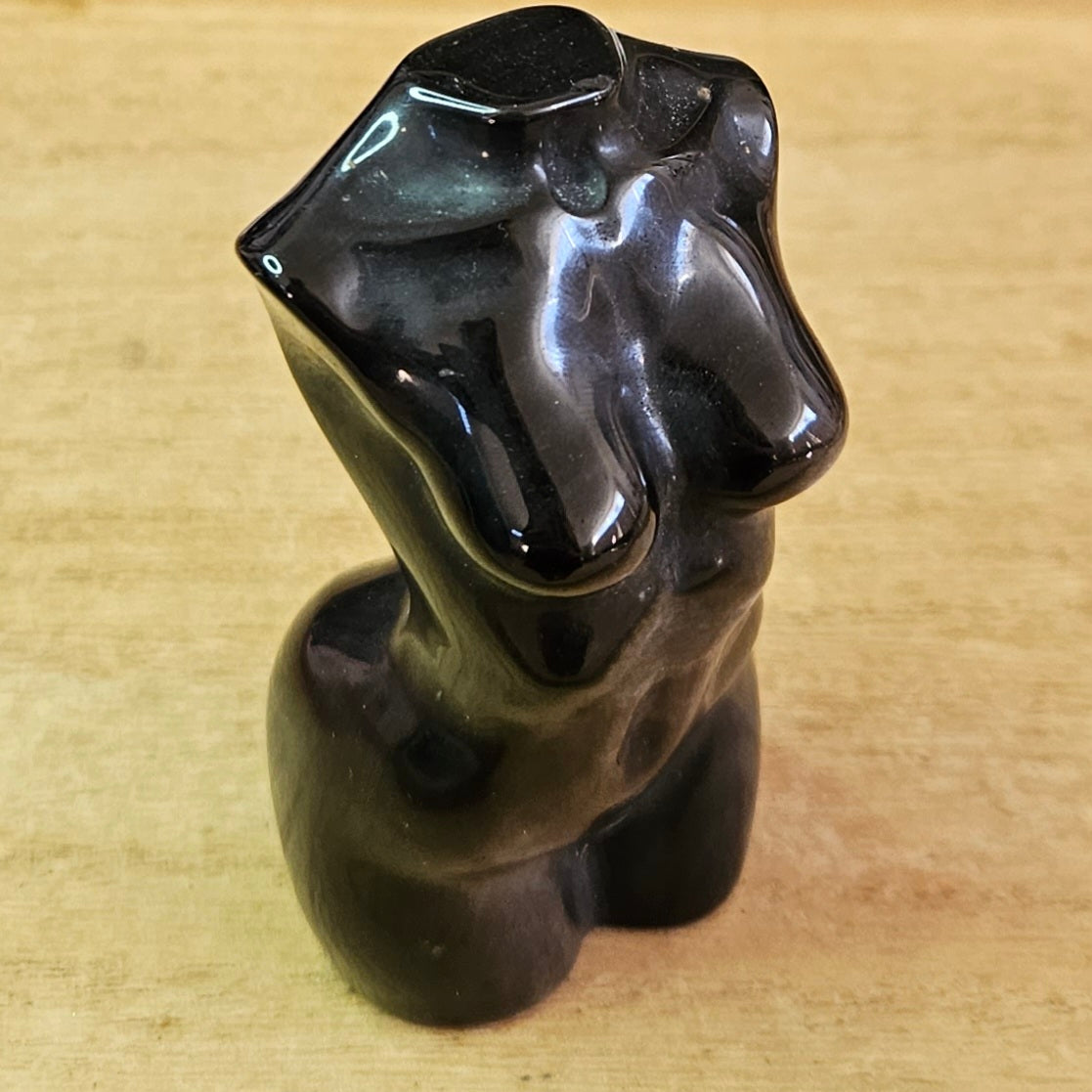 Silver Sheen Obsidian Lady Body Carving.