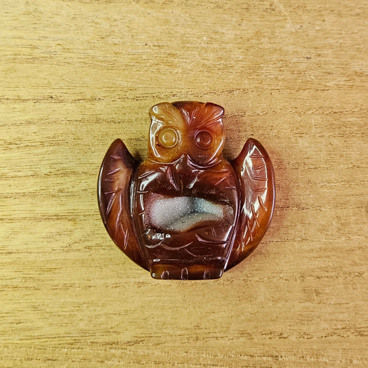 Carnelian Owl Carving.